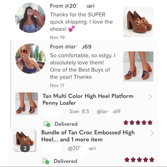 Tan Super Chunky Heel Penny Loafers - Picture 8 of 9